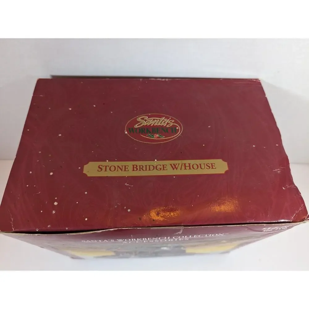 Stone Bridge With House 2001 Santa's Workbench Collection MIB